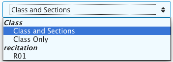 Learning Modules Help Pages > Working with Materials > class_section_filter.png