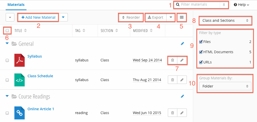 Learning Modules Help Pages > Working with Materials > materials_table.png
