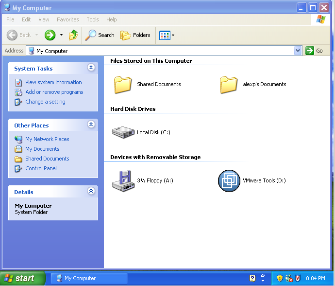 VMWare Release Project > Installing VMware Tools in a Windows XP virtual machine under Linux without installing Workstation on the host > toolsinststart.png